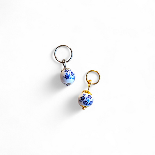 Perle décor porcelaine bleu
