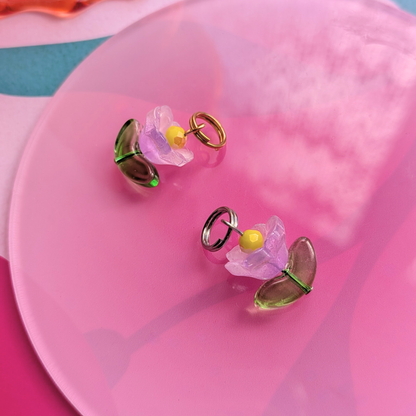 Fleur en verre lilas