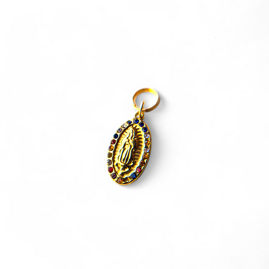 Vierge en acier doré à strass
